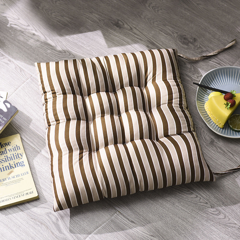 HKM-075923 Stylish Striped Square Chair Cushion - 40x40cm Polyester Fiber