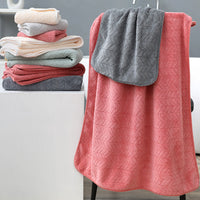HKM-076115 Coral Fleece Bath Towel - Soft, Absorbent, Thickened for Comfort