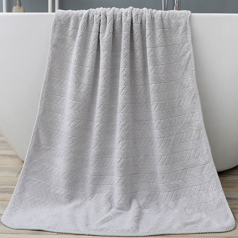 KTX-076115 Coral Fleece Bath Towel - Soft, Absorbent, Thickened for Comfort
