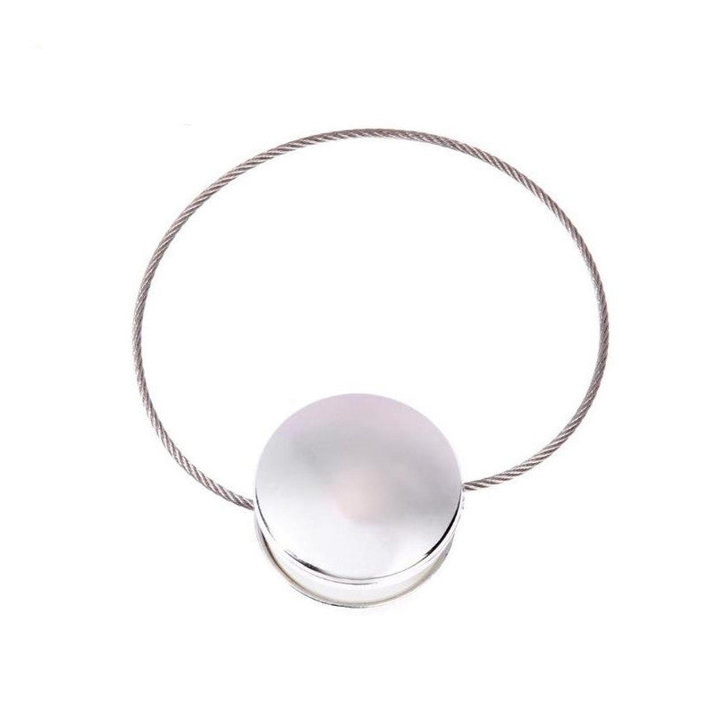 HKM-076243 Stainless Steel Round Curtain Buckle Hook with Magnetic Closure - 37cm Length