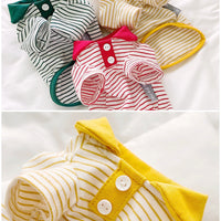 HKM-076307 Striped Polo Shirt for Cats - Available in Army Green, Tender Yellow, Big Red