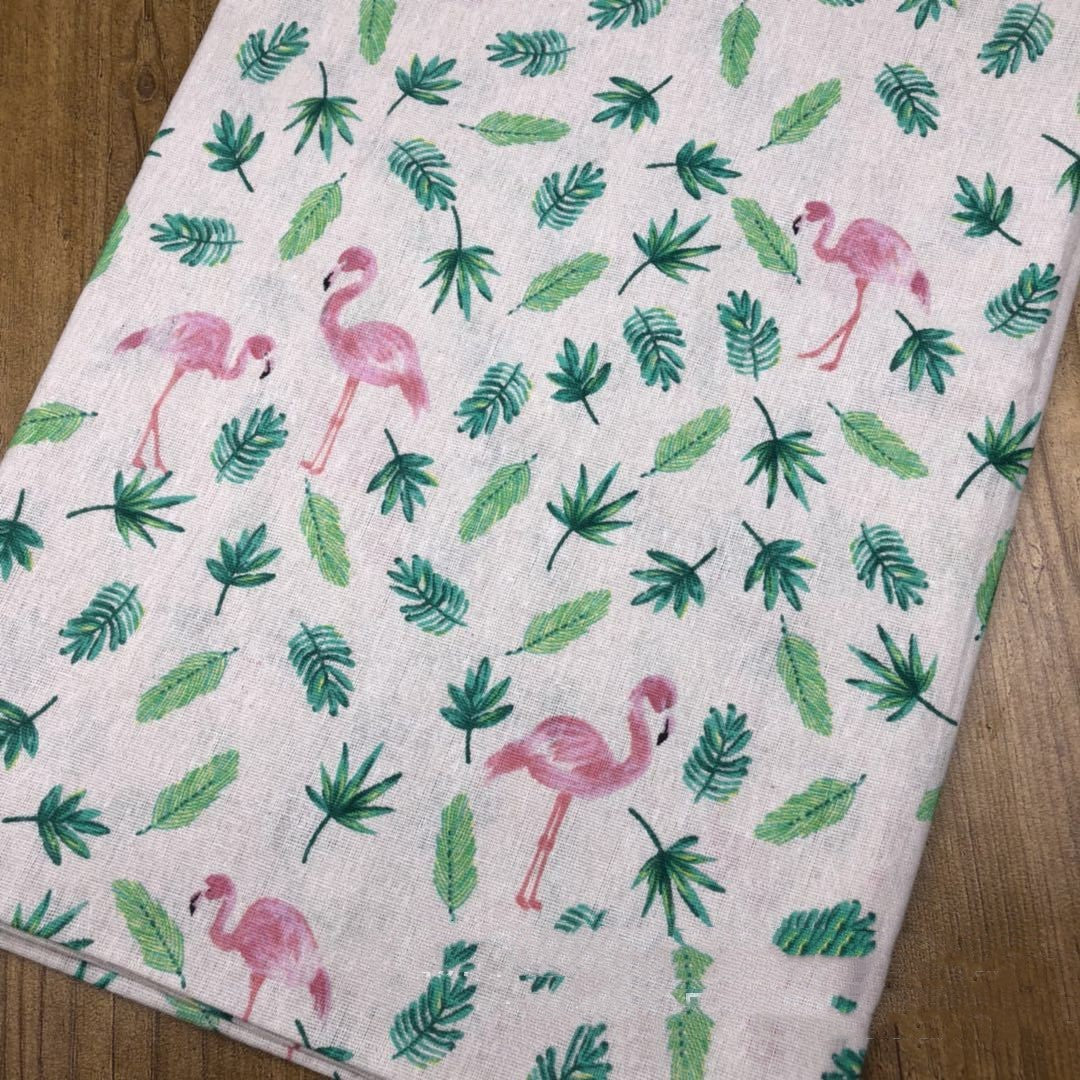HKM-076371 Cotton Linen Calico Fabric with Chinese Calligraphy - Versatile for Luggage, Curtains, and Home Decor