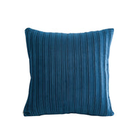 HKM-076499 Velvet Striped Pleated Cushion in Emerald Green, Lake Green, Sugar Brown, Midnight Blue, 45x45 and 50x50 Sizes