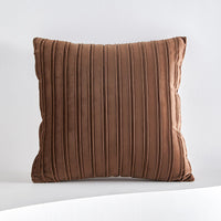 HKM-076499 Velvet Striped Pleated Cushion in Emerald Green, Lake Green, Sugar Brown, Midnight Blue, 45x45 and 50x50 Sizes