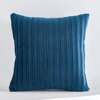 HKM-076499 Velvet Striped Pleated Cushion in Emerald Green, Lake Green, Sugar Brown, Midnight Blue, 45x45 and 50x50 Sizes