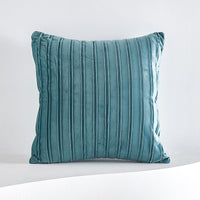 HKM-076499 Velvet Striped Pleated Cushion in Emerald Green, Lake Green, Sugar Brown, Midnight Blue, 45x45 and 50x50 Sizes