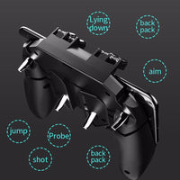 HKM-076563 Six-Finger Mobile Game Controller for PUBG - Touch Sensitive, 90-Degree Adjustable, Screen Compatible
