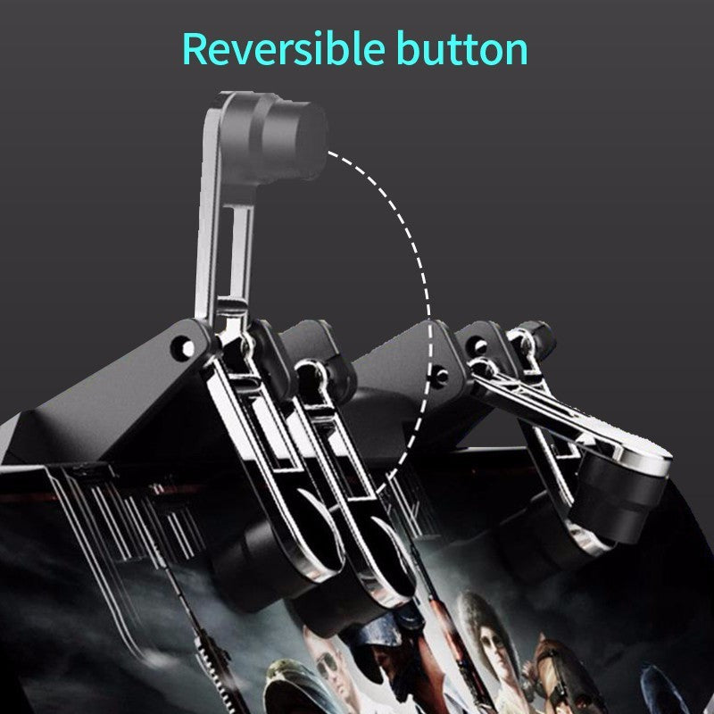 HKM-076563 Six-Finger Mobile Game Controller for PUBG - Touch Sensitive, 90-Degree Adjustable, Screen Compatible