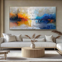 HKM-076627 Handmade Modern Abstract Oil Painting on Canvas for Living Room and Home Decor