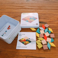 HKM-076691 Wooden Interactive Cognitive Puzzle Building Blocks for Kids Travel Play