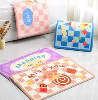 HKM-076755 Absorbent Polyester Cartoon Bathroom Floor Mat Non-Slip for Toilet & Door