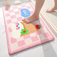 HKM-076755 Absorbent Polyester Cartoon Bathroom Floor Mat Non-Slip for Toilet & Door