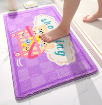 HKM-076755 Absorbent Polyester Cartoon Bathroom Floor Mat Non-Slip for Toilet & Door