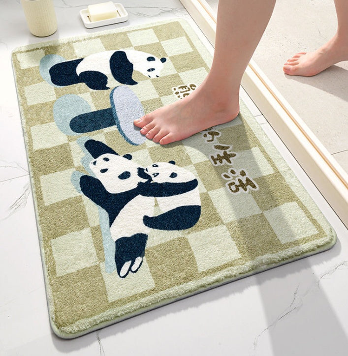 HKM-076755 Absorbent Polyester Cartoon Bathroom Floor Mat Non-Slip for Toilet & Door
