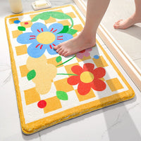 HKM-076755 Absorbent Polyester Cartoon Bathroom Floor Mat Non-Slip for Toilet & Door