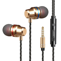 HKM-076755 In-Ear Metal Headphones with Dynamic Sound and TPE Cable, Various Color Options