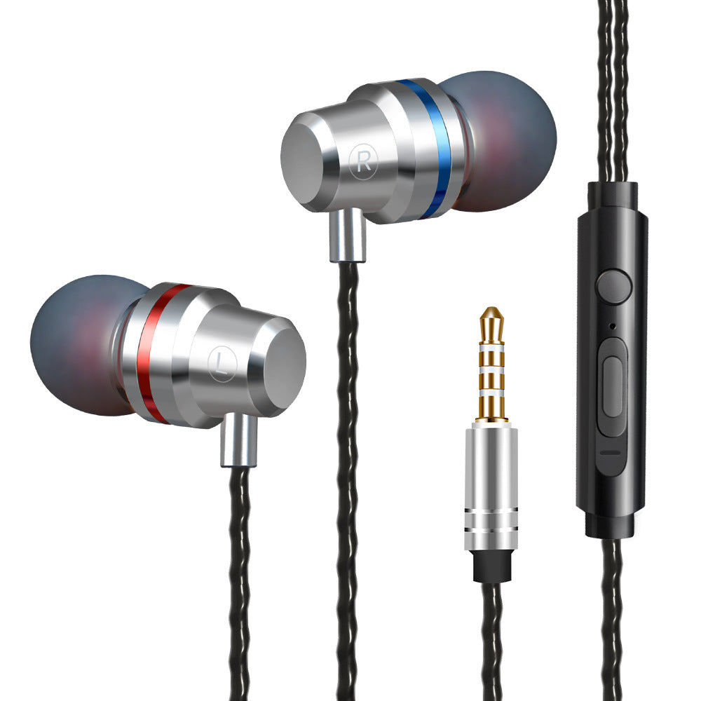 HKM-076755 In-Ear Metal Headphones with Dynamic Sound and TPE Cable, Various Color Options