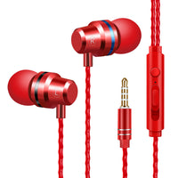 HKM-076755 In-Ear Metal Headphones with Dynamic Sound and TPE Cable, Various Color Options