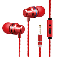 HKM-076755 In-Ear Metal Headphones with Dynamic Sound and TPE Cable, Various Color Options