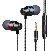 HKM-076755 In-Ear Metal Headphones with Dynamic Sound and TPE Cable, Various Color Options