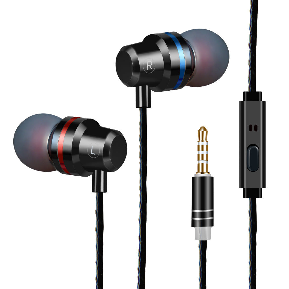 HKM-076755 In-Ear Metal Headphones with Dynamic Sound and TPE Cable, Various Color Options