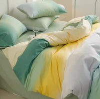 HKM-077011 Gradient Color Cotton Bed Set - 3-Piece and 4-Piece Options for Various Bed Sizes
