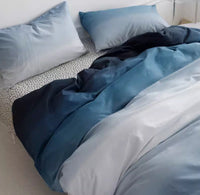HKM-077011 Gradient Color Cotton Bed Set - 3-Piece and 4-Piece Options for Various Bed Sizes