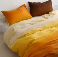 HKM-077011 Gradient Color Cotton Bed Set - 3-Piece and 4-Piece Options for Various Bed Sizes