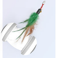 HKM-077139 Interactive Cat Toy with Interchangeable Feather and Plush Attachments, Automatic Play for Indoor Cats