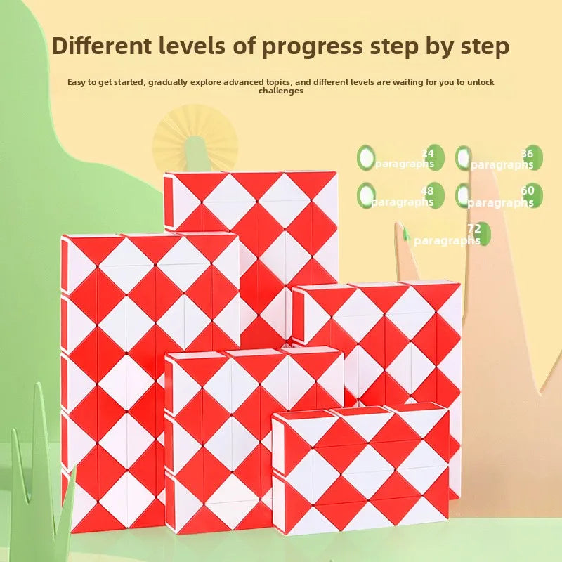 HKM-077267 Foldable Multi-Shape Color Magic Ruler 3D Cube Fidget Toy for Educational Fun