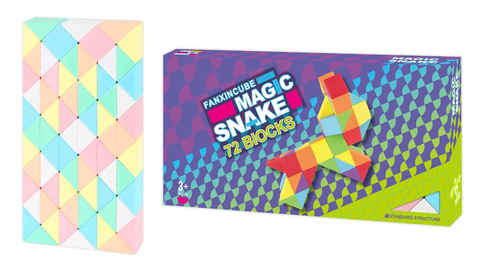HKM-077267 Foldable Multi-Shape Color Magic Ruler 3D Cube Fidget Toy for Educational Fun