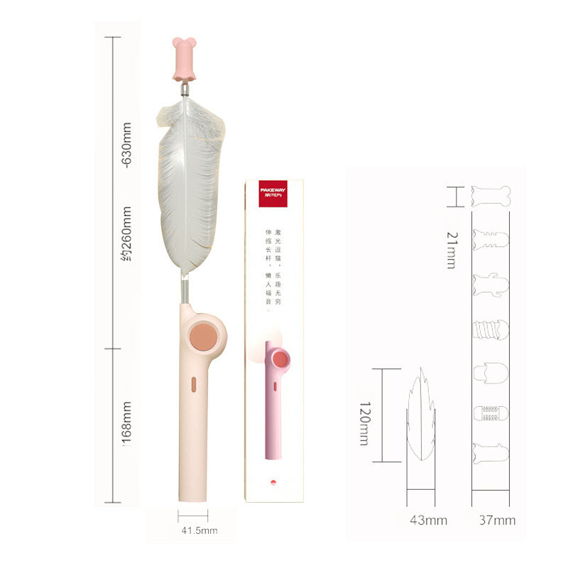 HKM-077331 Interactive Cat Toy Set with Feathered Rod and Infrared Features