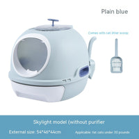 HKM-077523 Fully Enclosed Cat Litter Box with Shovel - Available in Pink and Blue