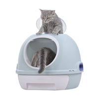 HKM-077523 Fully Enclosed Cat Litter Box with Shovel - Available in Pink and Blue