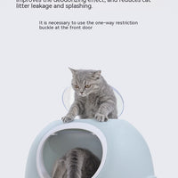 HKM-077523 Fully Enclosed Cat Litter Box with Shovel - Available in Pink and Blue
