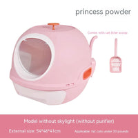 HKM-077523 Fully Enclosed Cat Litter Box with Shovel - Available in Pink and Blue