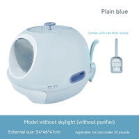 HKM-077523 Fully Enclosed Cat Litter Box with Shovel - Available in Pink and Blue
