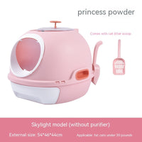 HKM-077523 Fully Enclosed Cat Litter Box with Shovel - Available in Pink and Blue