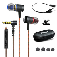 HKM-077587 Magnetic In-Ear Headphones with Remote Control - 9mm Dynamic Speaker, 1.2M Cable, 3.5mm Plug Adapter