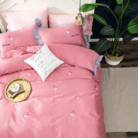 HKM-077843 Long-Staple Cotton Satin 4-Piece Bedding Set for 1.5-2.0M Beds