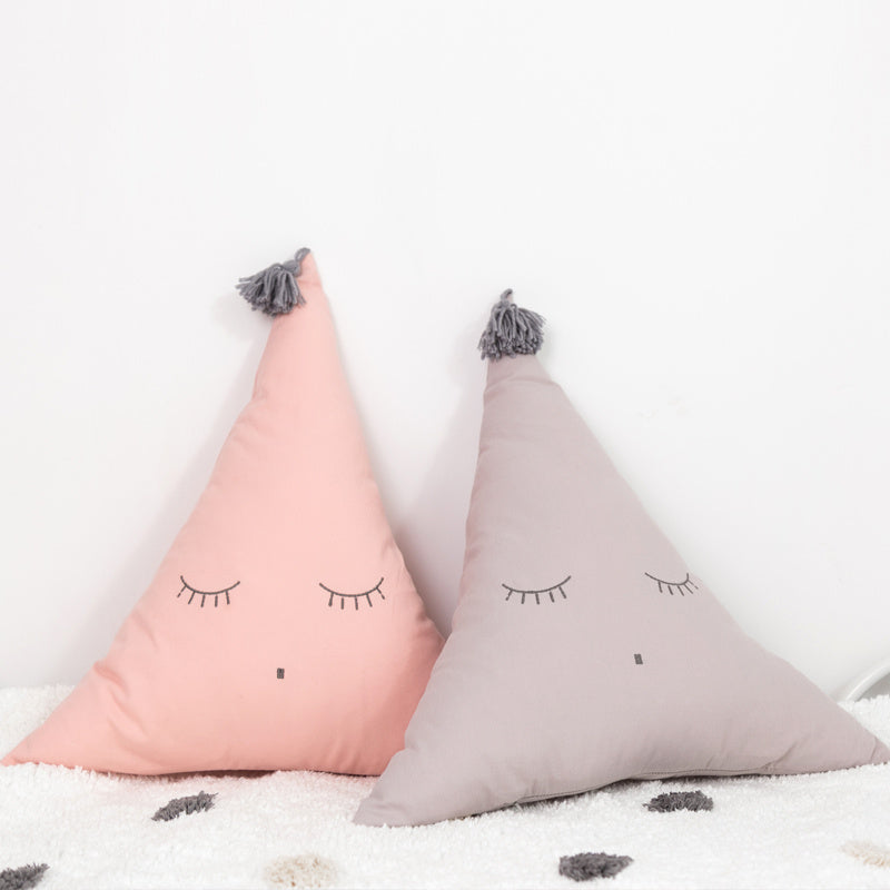HKM-077907 Cute Triangle Cushion Pillow in Unisex Design - Soft PP Cotton Filling, 45 × 43 cm