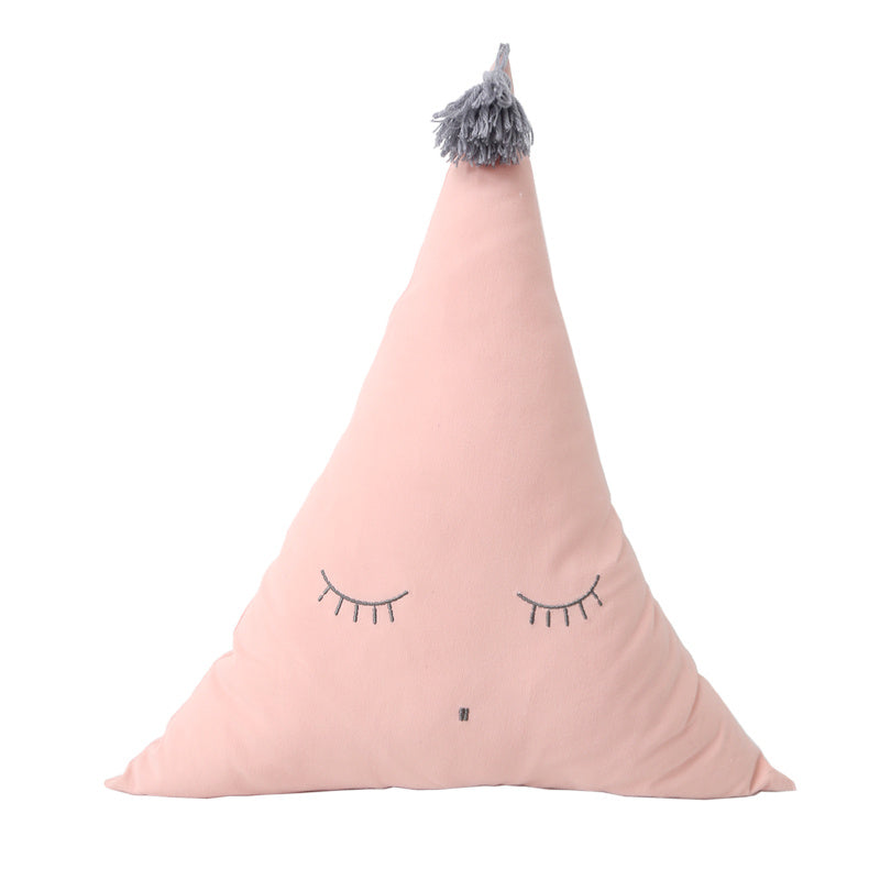 HKM-077907 Cute Triangle Cushion Pillow in Unisex Design - Soft PP Cotton Filling, 45 × 43 cm