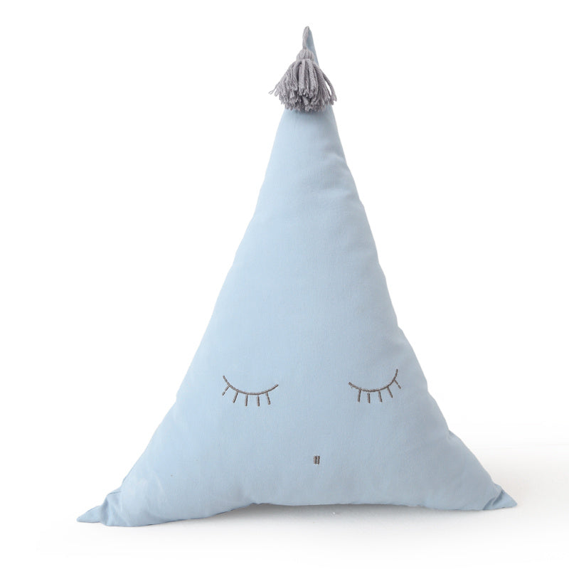 HKM-077907 Cute Triangle Cushion Pillow in Unisex Design - Soft PP Cotton Filling, 45 × 43 cm