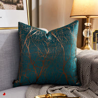HKM-077971 Luxury Modern Lightweight Silk Satin Sofa Cushion Cover – Geometric Patterns and Metallic Colors