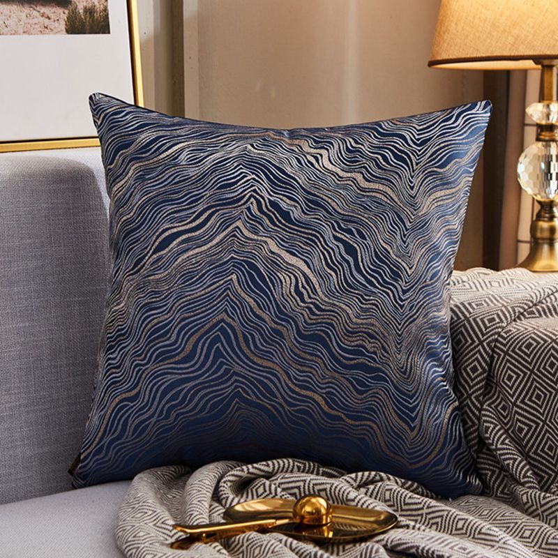 HKM-077971 Luxury Modern Lightweight Silk Satin Sofa Cushion Cover – Geometric Patterns and Metallic Colors