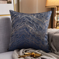 HKM-077971 Luxury Modern Lightweight Silk Satin Sofa Cushion Cover – Geometric Patterns and Metallic Colors