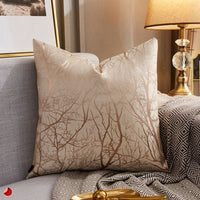 HKM-077971 Luxury Modern Lightweight Silk Satin Sofa Cushion Cover – Geometric Patterns and Metallic Colors