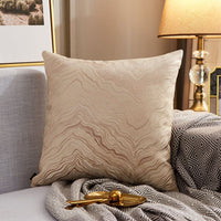 HKM-077971 Luxury Modern Lightweight Silk Satin Sofa Cushion Cover – Geometric Patterns and Metallic Colors