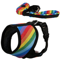 HKM-078035 Rainbow Striped Chest Strap - Breathable Sandwich Mesh, Available in S, M, L Sizes