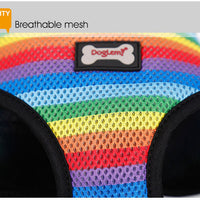 HKM-078035 Rainbow Striped Chest Strap - Breathable Sandwich Mesh, Available in S, M, L Sizes